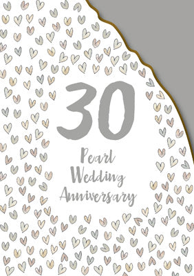 AG818 - Pearl Wedding Anniversary (Foil and Die-Cut) Greeting Card