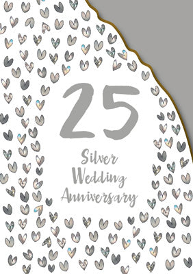 AG819 - Silver Wedding Anniversary (Foil and Die-Cut) Greeting Card