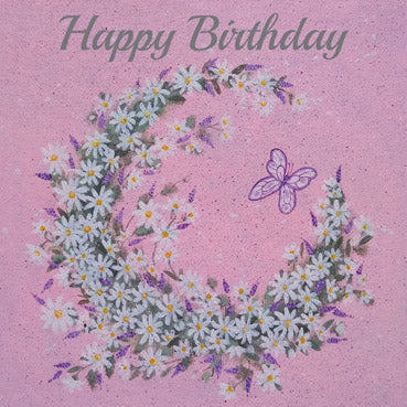 ATG108 - Butterfly and Floral Crescent Foil Greeting Card