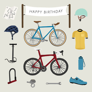 BEA143 - Happy Birthday (Cyclist) Greeting Card