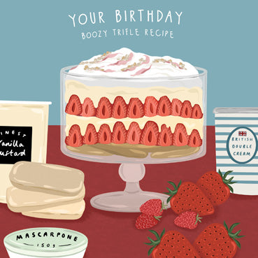 BEA147 - Birthday Boozy Trifle Recipe Birthday Card