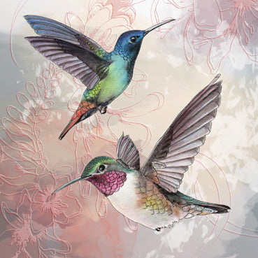 CJ108 - Hummingbirds Greeting Card