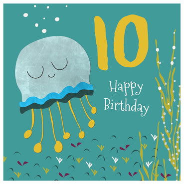CP120 - 10th Birthday (Jellyfish) Greeting Card