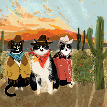 DCT101 - Cowboy Cats Greeting Card