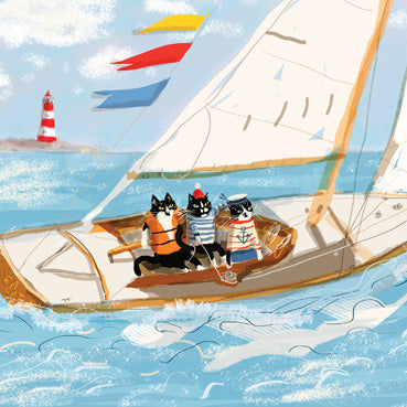 DCT106 - Boating Cats Art Card