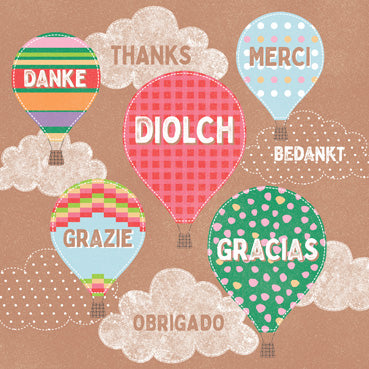 DGS131 - Diolch (Thanks) Balloons Greeting Card
