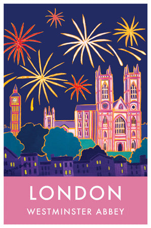 DND513 - New Year Fireworks Westminster Abbey Postcard