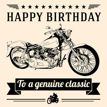GC101 - Genuine Classic (Motorcycle) Birthday Card