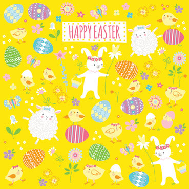 GED106 - Happy Easter (Eggs and Bunnies) Greeting Card