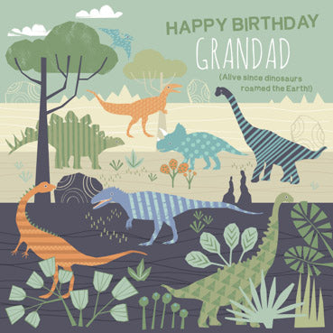 GED111 - Happy Birthday Grandad (Dinosaur) Greeting Card