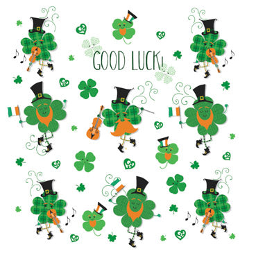 GED113 - Good Luck Shamrocks Greeting Card