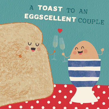GED145 - Toast to an Eggscellent Couple Greeting Card