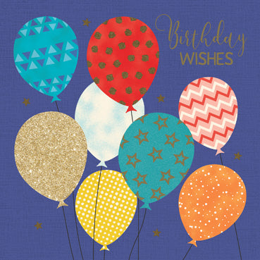 GED153 - Birthday Balloons (Foil Finish) Greeting Card