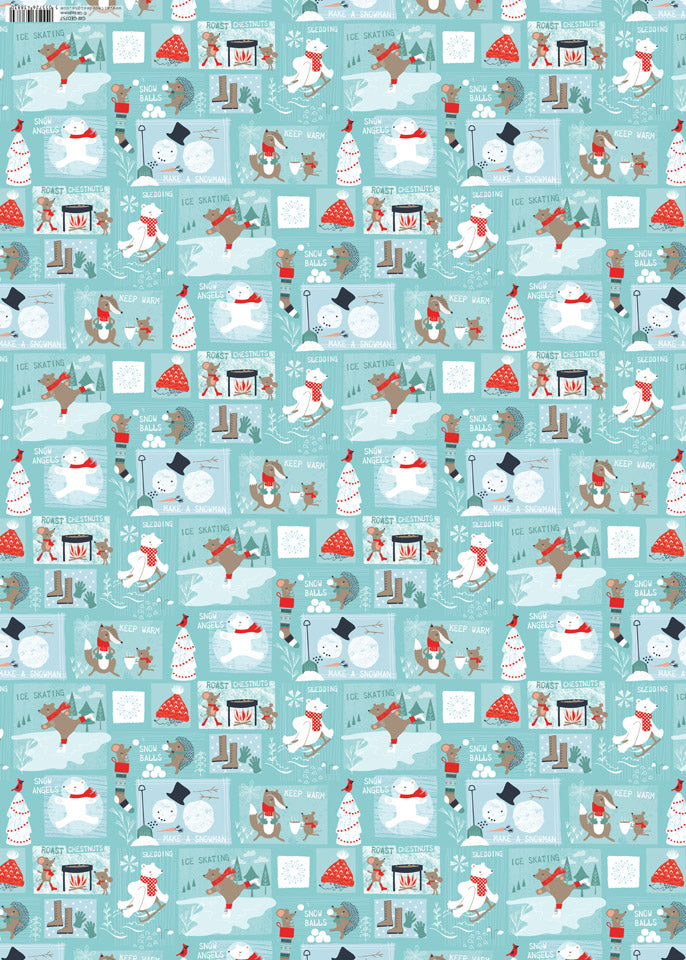 GW-GED757 - Winter Time Gift Wrap (1 sheet with tag)