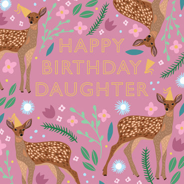 HDS103 - Happy Birthday Daughter (Deer) Birthday Card