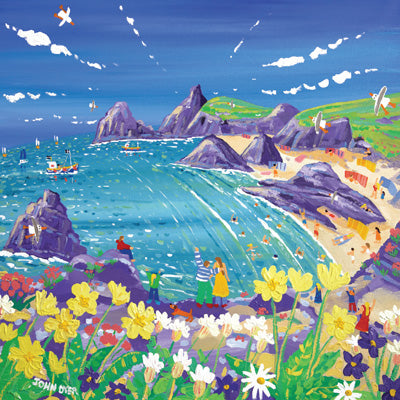 JDG134 - Wild Flowers and Sunshine Kynance Cove Art Card