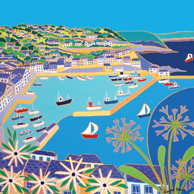 JDG136 - View across the Harbour at Mevagissey Art Card