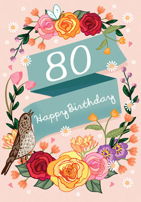 LBS109 - 80th Birthday (Female) Greeting Card