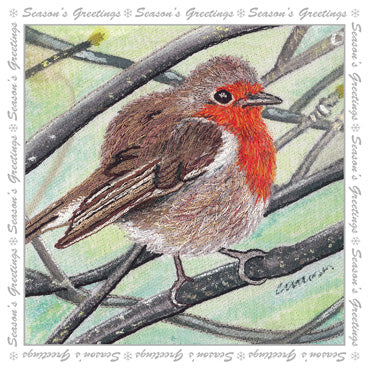 LXM133 - Ruffled Robin Christmas Card Pack (5 Cards in pack)
