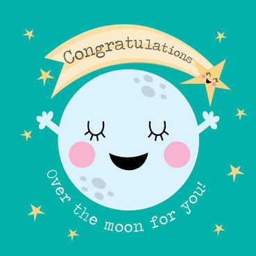 MEM105 - Over The Moon Congratulations Card