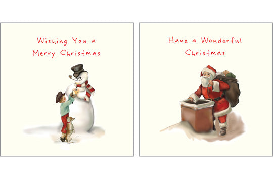 NC-XM537 - Snowman and Santa Claus Christmas Card Pack (6 cards)