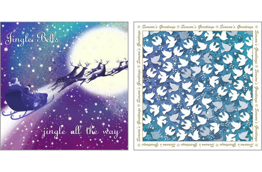 NC-XM541 - Peace on Earth/Jingle Bells Christmas Card Pack (6 cards)