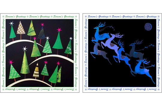 NC-XM543 - Christmas Trees/Reindeer Christmas Pack (6 cards)