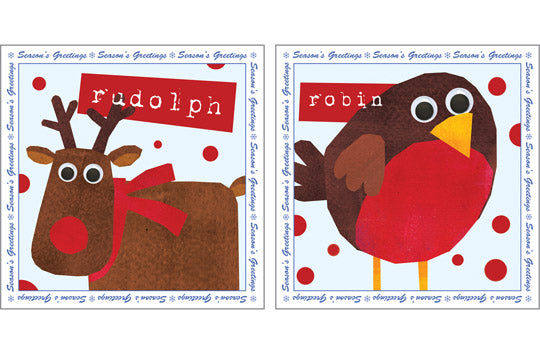 NC-XM544 - Rudolph and Robin Xmas Pack (6 cards, 2 each design)