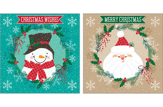 NC-XM545 - Snowman and Santa Xmas Pack (6 cards 2 of each design)