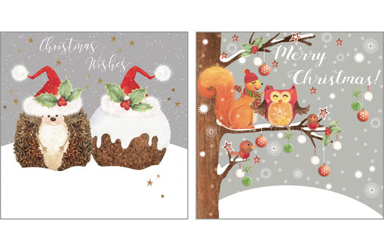 NC-XM546 - Woodland Christmas Card Pack (2 designs, 6 cards)
