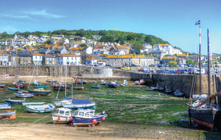 PCC576 - Boats at Low Tide Mousehole Cornwall Postcard