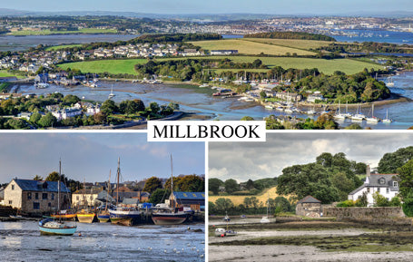 PCC699 - Three Views of Millbrook Cornwall Postcard