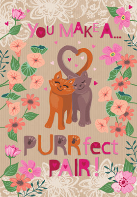 PL303 - You Make a Purrfect Pair Greeting Card