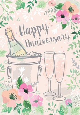 PP304 - Happy Anniversary (Champagne Bucket) Greeting Card
