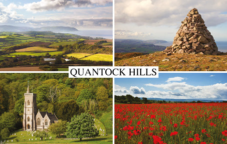 PST557 - 4 Views of the Quantock Hills Somerset Postcard
