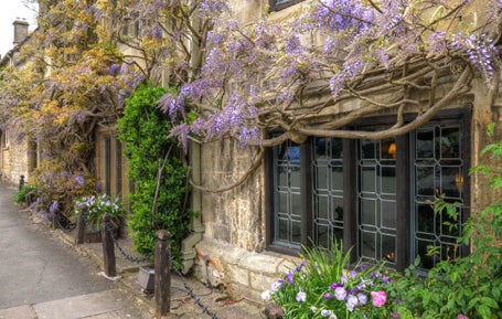 PWD534 - Floral Window Burford Postcard