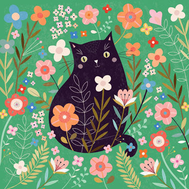 RWN102 - Lucky Black Cat Greeting Card