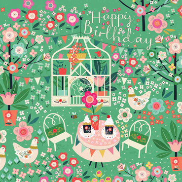 RWN111 - Cake in the Garden Birthday Card