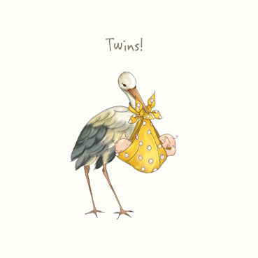 SP109 - New Baby Twins (Stork) Greeting Card