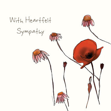 SP116 - With Heartfelt Sympathy (Poppies) Greeting Card