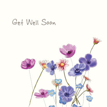 SP118 - Get Well Soon Flowers Greeting Card