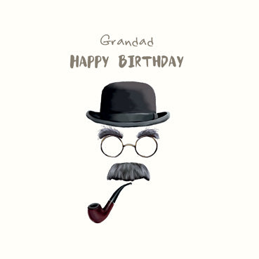 SP155 - Grandad Happy Birthday (Pipe and Hat) Birthday Card