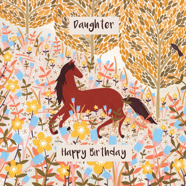 SSH109 - Happy Birthday Daughter (Galloping Horse) Card