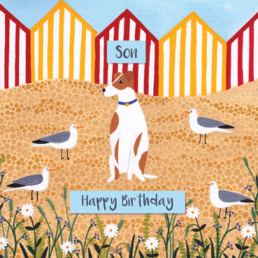 SSH110 - Happy Birthday Son (Beach Huts) Greeting Card