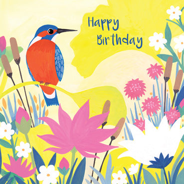 SSH112 - Happy Birthday Kingfisher Greeting Card