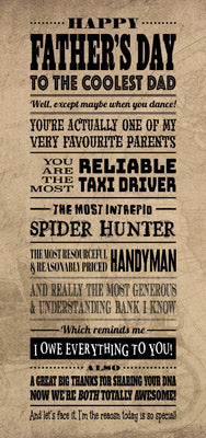 TA816 Coolest Dad Fathers Day Card –